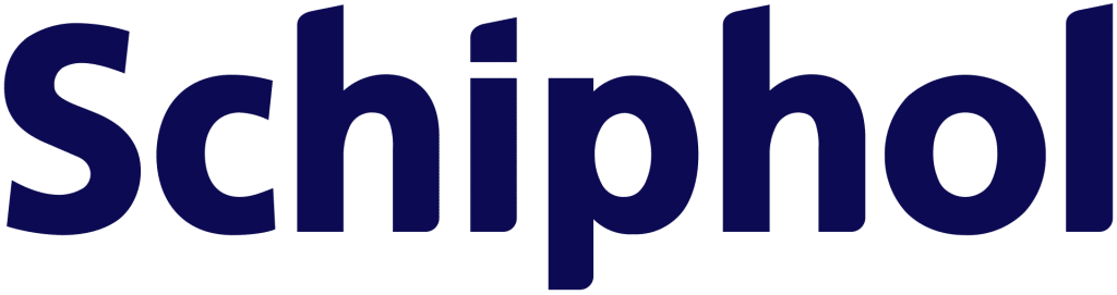 Bold blue Schiphol logo representing Amsterdam Schiphol and its AirportCity approach to airport economics and diversified non-aeronautical revenues.
