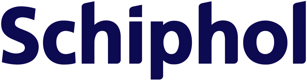 Bold blue Schiphol logo representing Amsterdam Schiphol and its AirportCity approach to airport economics and diversified non-aeronautical revenues.
